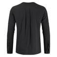 thumbnail image 4 of Fall Shirts for Men Cotton Linen Solid Long Sleeve Drawsting Shirts Tops Blouses, 4 of 4