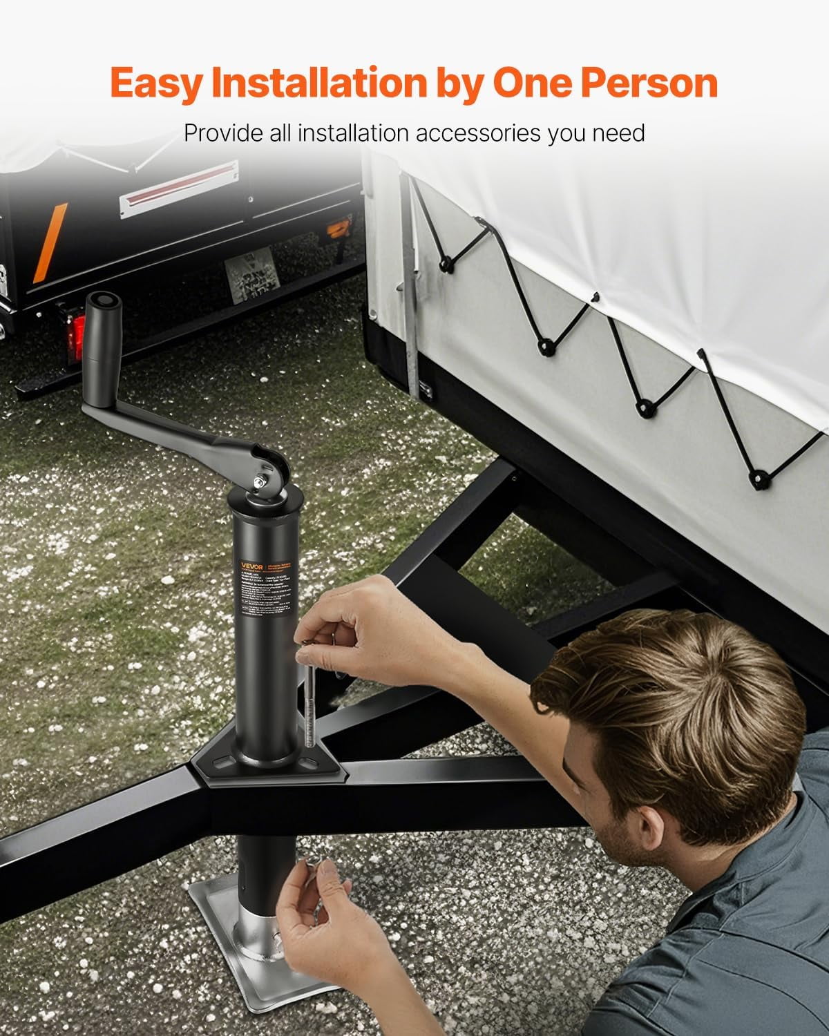 WBTER 2000 lbs A-Frame Trailer Jack, 13-3/4 Inches Vertical Travel, Trailer Jack Stand with Handle for Horse