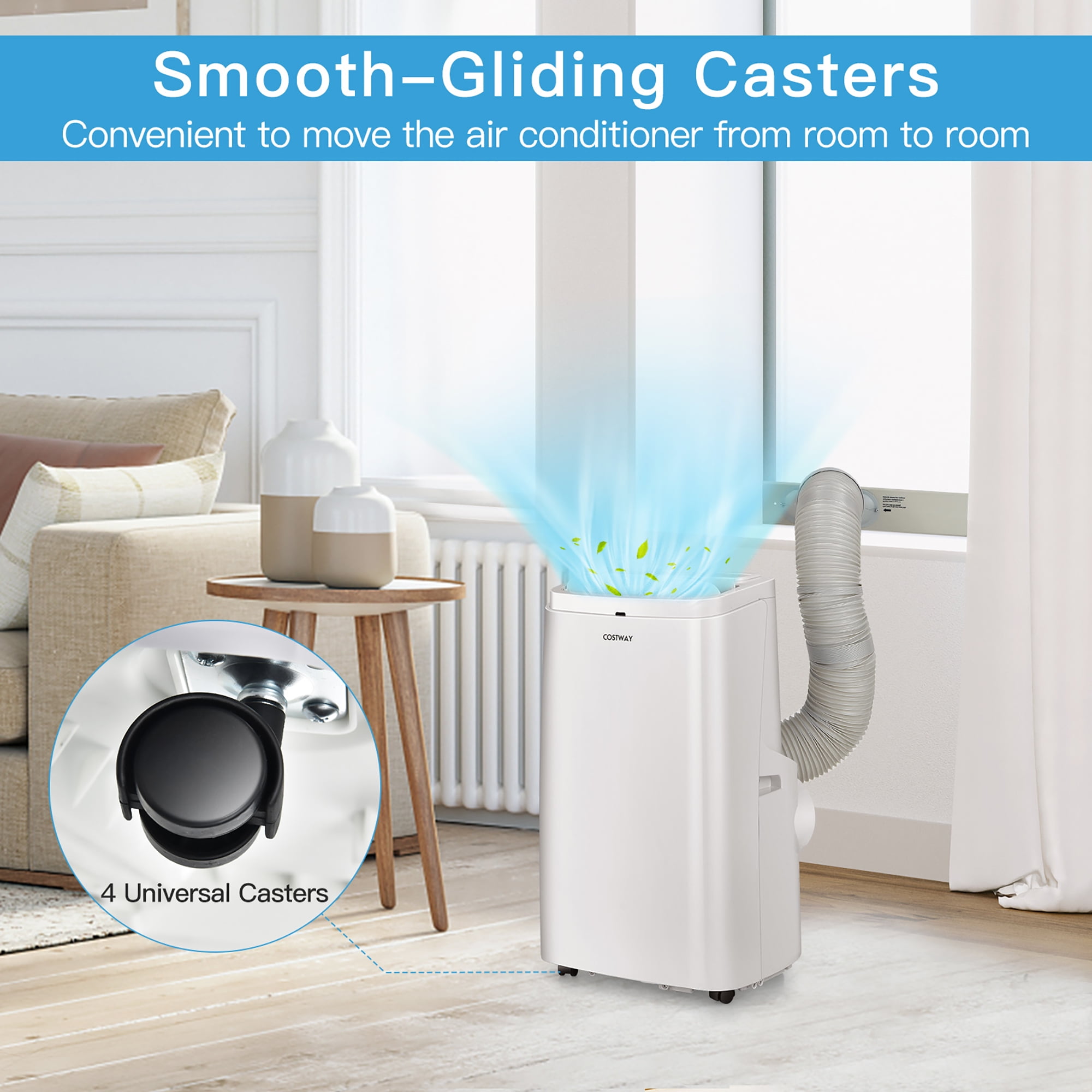 Costway 8150 BTU (12000BTU ASHRAE) Portable Air Conditioner 3-in-1 Air Cooler Fan Dehumidifier w/ Remote Sansujyuku sansujyuku.com