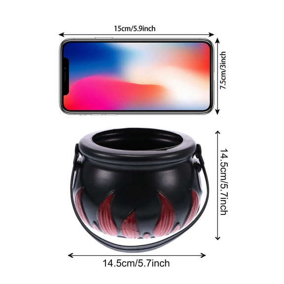 Halloween Black Cauldron Mist Maker Fogger, Smoke Fog Machine with 12 LED Color Changing for Halloween Theme Party or Prom Prop, Halloween Fog Machine