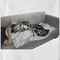 thumbnail image 6 of Skeleton Soft Flannel Fleece Throw Blanket, Crazy Halloween Riding a Motorbike Fun Freedom and Dead Themed, Cozy Plush for Indoor and Outdoor Use, 50" x 70", Charcoal Grey and White, by Ambesonne, 6 of 6