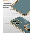 thumbnail image 2 of Compatible with Xiaomi Redmi Note 12 4G Case for Women Men Cute Redmi Note 12 4G Phone Case Shockproof with Luxury Plating Gold Edge Kickstand Protective Cases Cover (Grey), 2 of 14