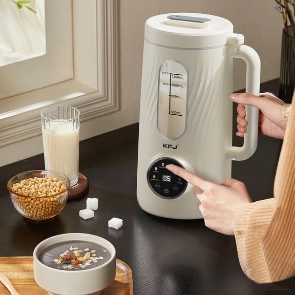 8-in-1 Nut Milk Maker Machine, 41oz Homemade Plant-Based Milk with Delay Start, Self-Cleaning & Keep Warm Function for Soy, Oat, Almond