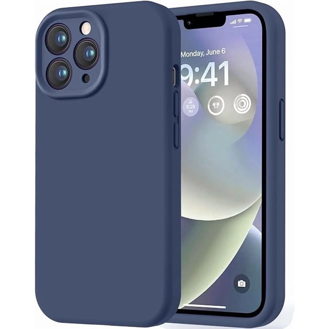 Silicona Premium, Protección de Cámara, a Prueba de Golpes. Azul Marino. para iPhone 13 Pro Max 6.7"