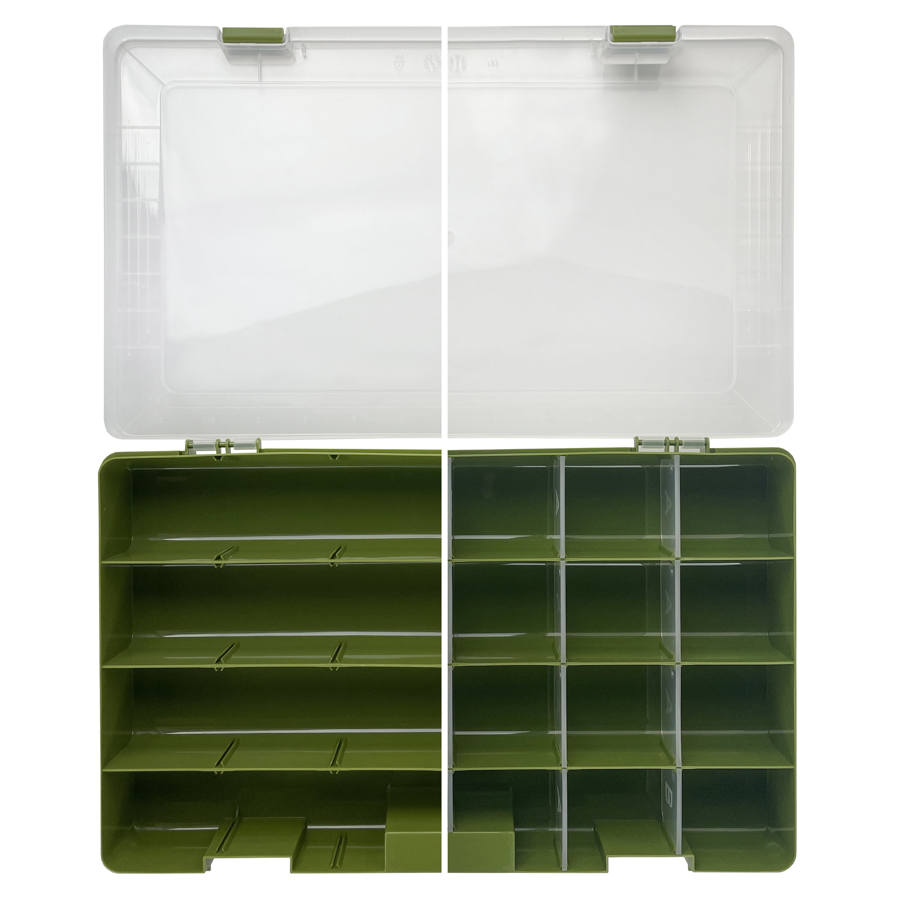 Ozark Trail Large Plastic Tray Fishing Tackle Box 3700, Green