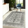 thumbnail image 4 of Floral Decorative Rug, Flourish Leaves and Petals in Ethnic Folk Style Spring Themed Ornamental, Quality Carpet for Bedroom Dorm and Living Room, 6 Sizes, Pale Grey, by Ambesonne, 4 of 4