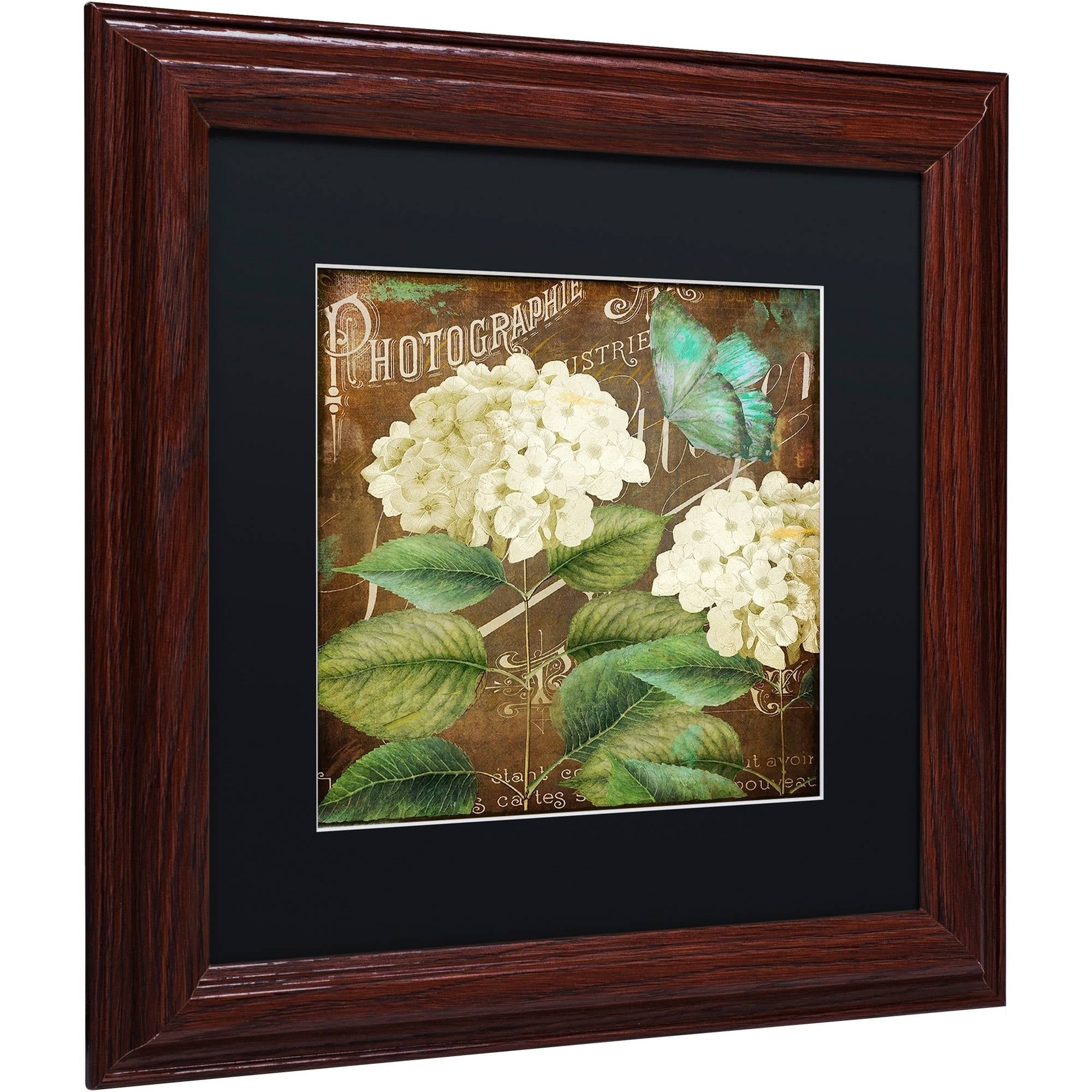 Trademark Fine Art "Alabaster Hydrangea" Canvas Art by Color Bakery Black Matte, Wood Frame