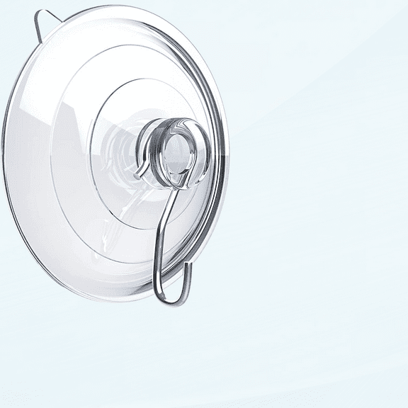 Suction Cup Hooks, 2.5 Inches Clear PVC Suction Cups with Metal Hooks 7 LB Heavy Duty Removable Large Suction Cups for Kitchen Bathroom Shower Wall Window Glass Door - 8 Packs