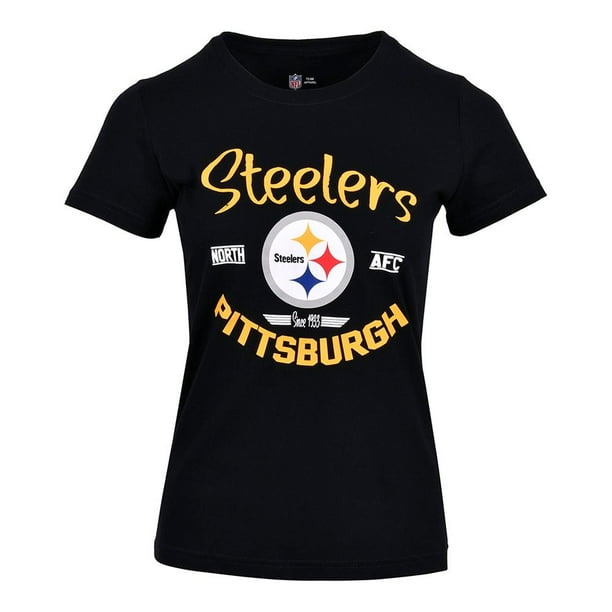 Playera NFL Pittsburgh Steelers Negro para Mujer Talla M