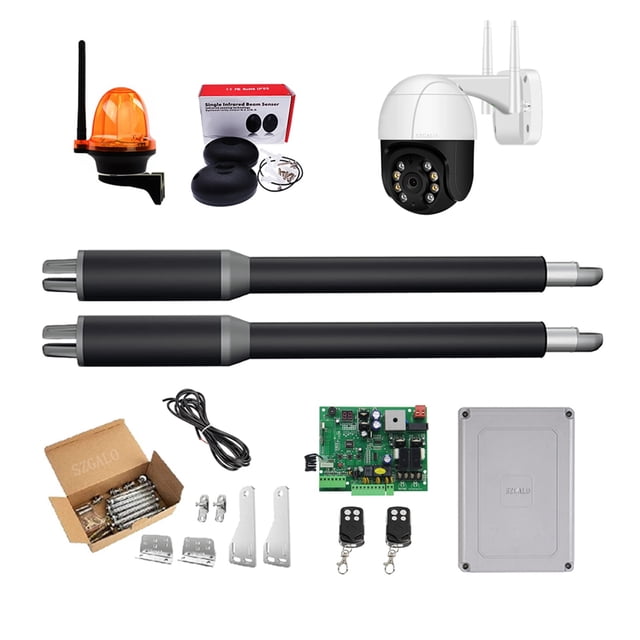 Gate Openers Linear Actuator DC Worm Gear Automatic Swing Gate Opener For Driveway (Photocells, Lamp,Push Button,GSM Operator Optional) ,Ultra-Quiet Operation
