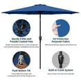 thumbnail image 2 of 9' Patio Umbrella Outdoor Table Market Yard Umbrella with Push Button Tilt/Crank Blue 9ft, 2 of 7