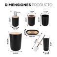 thumbnail image 2 of Juego de 6 Piezas para Baño | Set de Accesorios de Plastico Para Baño | Kit de 6 pzas Modernos para Baño | Accesorios de Bambu, 2 of 4