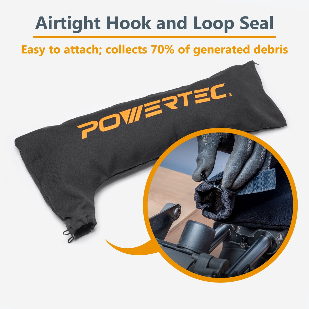 POWERTEC 72040 Table Saw Dust Collector Bag Fits 10" Tablesaws w/ 2.5" Dust Port and Dual Universal Featherboards for Multi-Functional Woodwork w/Flex and Miter Lock – 2 Pack (Double Stack Edition)