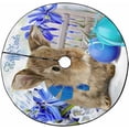 thumbnail image 1 of FMSHPON Rabbit Watercolor Painting Xmas Christmas Tree Skirt Stand Mat for Holiday Party Decoration Indoor Outdoor 48 inches, 1 of 3
