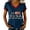 c-144Navy35, variant on CUSTG T-Shirts Fashionable Casual Printed Short Sleeved V Neck T Shirt Tops For Women 1776-2026 Celebrate America's 250th Anniversary Fashionable Streetwear