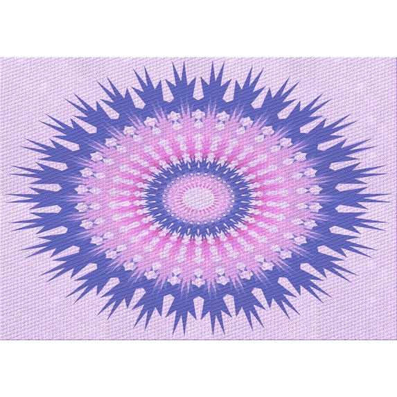 Ahgly Company Machine Washable Indoor Rectangle Transitional Blossom Pink Area Rugs, 8' x 10'