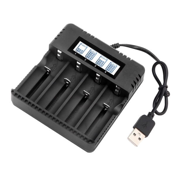 Cargador de batería recargable con 4 ranuras, pantalla LCD para batería AA AAA 26500