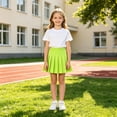 thumbnail image 3 of Fozruso School Uniform Pleated Skirt For Girls, Summer A Line Skirt Tennis Skirts with Elastic Waist(Green), 3 of 6