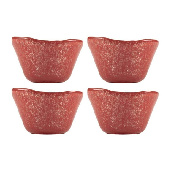 Glass Dinnerware dia.3.25" h:2" 4 oz. Round Red Glass Ramekin (Set of 4)