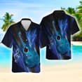 thumbnail image 3 of Camisa de hombre Harajuku con estampado de guitarra en 3D, ropa de calle de hip hop para hombre, camisa holgada de gran tamaño, blusas casuales de moda de manga corta, 3 of 5