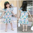 thumbnail image 4 of Girl Dresses100% Cotton Children's Clothing Summer Kids Clothes Girls Party Princess Fashion Outfit Flower Pattern Beach Dresses, 4 of 6