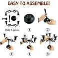thumbnail image 6 of ThrottleT- 5 Arm Matte Black Candelabra Taper Candle Holders Decorations Indoor Kitchen Décor Table Candles Candlestick Candelabra Centerpiece Gothic Home Decor Wedding 10 Inch Tall, 6 of 15