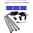 thumbnail image 2 of Kit de tira de luces LED decorativas para interior de coche, 4 en 1, RGB, 12 V, 18 LED, con función de activación por sonido, ajuste universal., 2 of 5