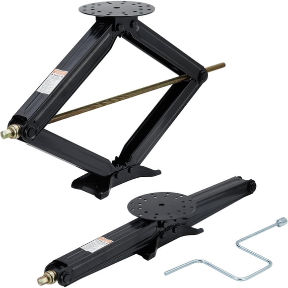 Eastvita Set of 2 Camper Trailer Stabilizer Leveling Scissor Jacks - 4 in - 30 in Height Adjustable 7500 LBS Heavy Duty RV Scissor Jack with Crank Handle for Travel Trailer Camper