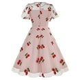 thumbnail image 4 of Été jusqu'à 65 % de Rabais Iumwxz Robe à Col Rond à Manches Courtes pour Femmes Robe en Tulle Tunique à Fermeture Éclair Robe de Princesse Robes à Imprimé de Fruits Robes d'Été pour Femmes Robe Habillée pour Porter à l'Extérieur, 4 of 6