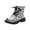 Silver, variant on Staki Toddler Fall Boots Girl Girl's Ankle Boots Lace Up Waterproof Combat Boots with Side Zipper for Toddler(Black,11 Little Kid)