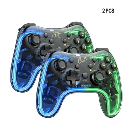 2PCS Switch Controller, ESYWEN Wireless Switch Pro Controller for Nintendo Switch/Lite/OLED with Breathing RGB LED, 6-Axis Turbo Dual Vibration Functions