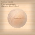 thumbnail image 5 of Nvzi Bolas de madera de 3 pulgadas (2 paquetes), bola de madera de repuesto para decantadores de vino de vidrio y tapas de jarras, diámetro de 3 pulgadas/7,5 cm, cuentas de madera para manualidades, 5 of 5