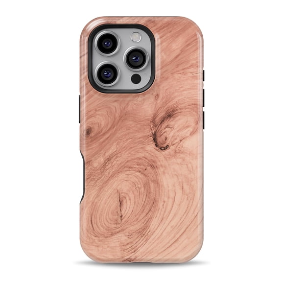 DesignSkinz Scratch-Resistant Hard Slim Case Compatible with iPhone 16 (Compatible with MagSafe) - Luxury Natural Wood V4