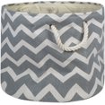 thumbnail image 1 of Panier de Rangement Pliable en Polyester, Grand Rond/15 Pouces x 16 Pouces, Chevron Gris, 1 of 8