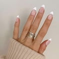 thumbnail image 3 of Fofosbeauty 24pcs Press on False Nails Tips, Almond Fake Nails, French Slight Stones, 3 of 8