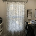 thumbnail image 7 of Archaeo Jigsaw Embroidery Linen 63-Inch Rod Pocket Window Curtain Panel in Black, 7 of 7