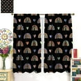 thumbnail image 2 of Rainbow Blackout Curtains Boho Colorful Cartoon Cute Abstract Rainbow Black Art Printed Kids Girls Bedroom Living Room Nursery Rod Pocket Decoration Window Drapes 2 Panels W21xL54in, 2 of 6
