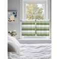 thumbnail image 4 of Half Window Curtains 24 Inches Long, Sage Green White Striped Window Treatment Curtain Drapes, Farmhouse Stripes Short Curtains Tiers for Kitchen Over Sink, 27.5"x24", 2 Panels, 4 of 7