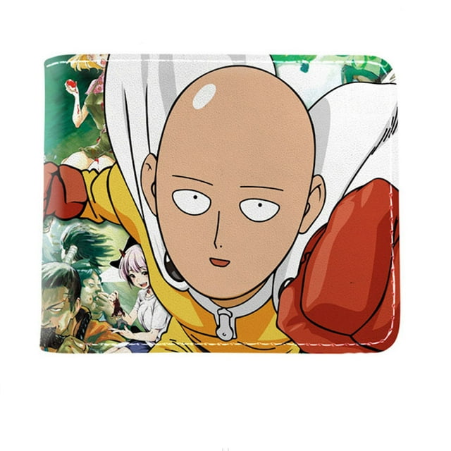 Monedero monedero de piel con doble pliegue One Punch Man Anime