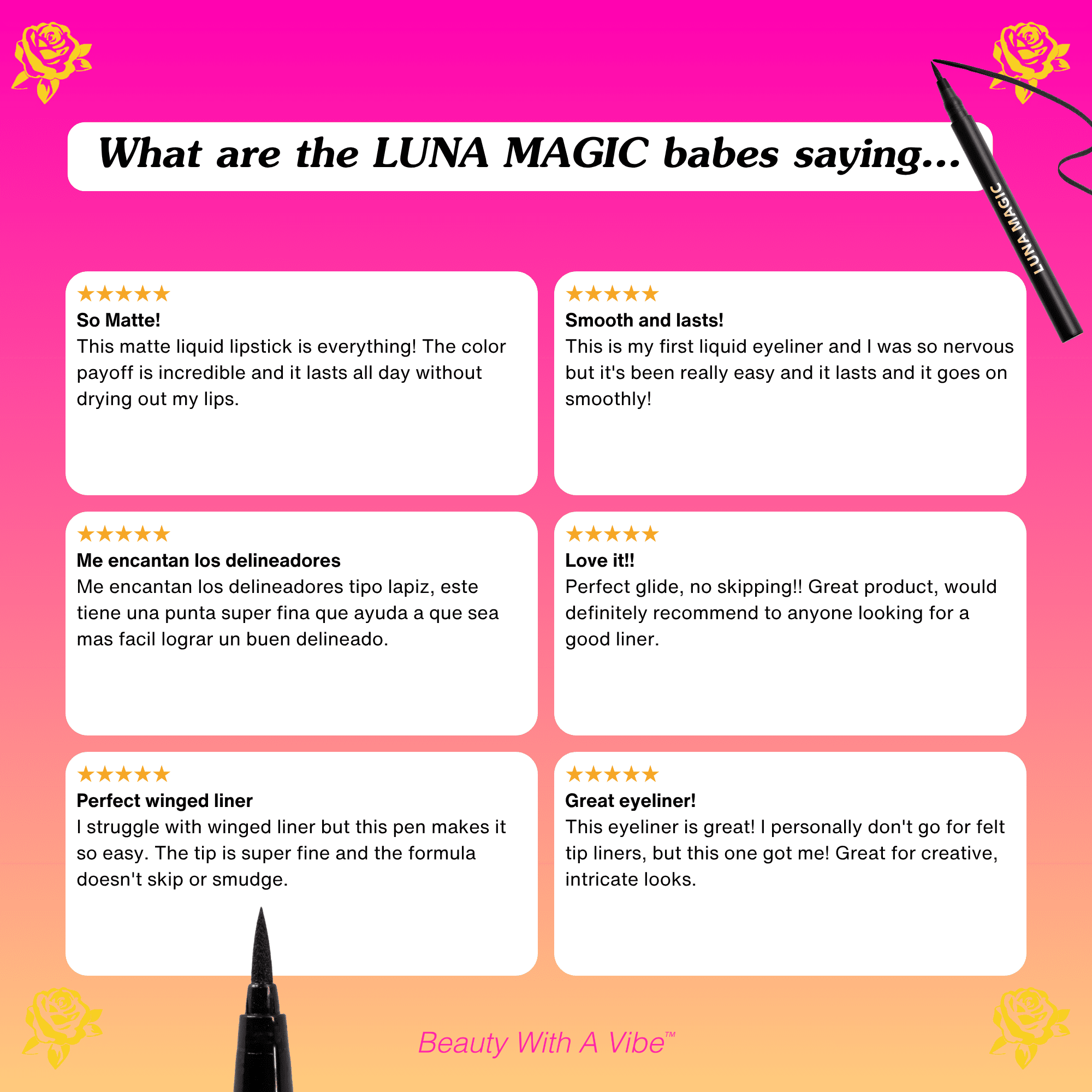 LUNA MAGIC Black Water-Proof Liquid Eyeliner Pen