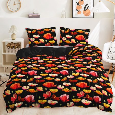 Hosima 3 Piece 3D Digital Printed Duvet Cover Full Size Bedroom Decorative Bedding Set,DEF23-King