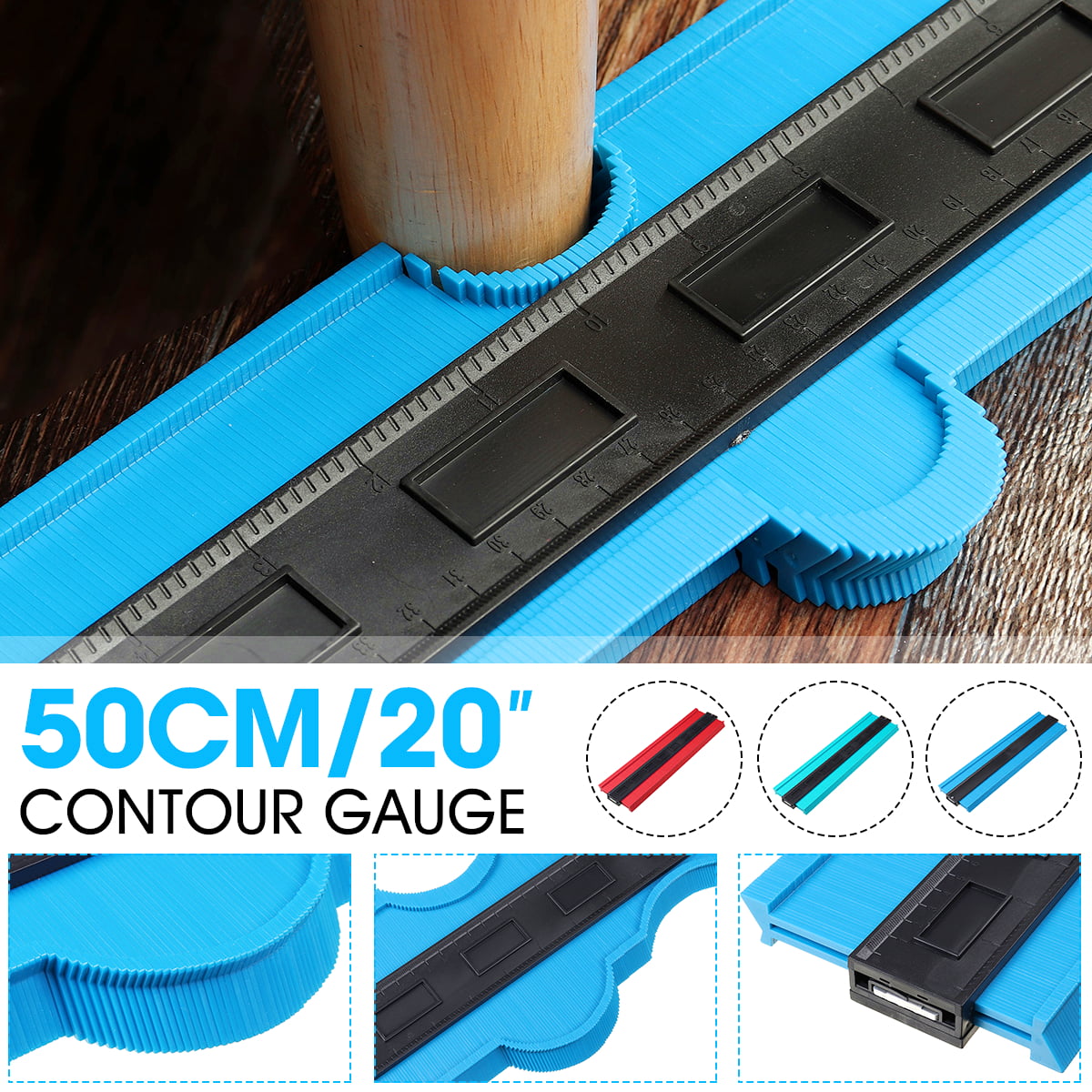 Contour Gauge Duplicator Profile Measuring Tool Plastic Irregular Ruled Deep Con 