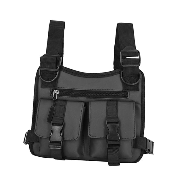 QualitChoice Chest Rig Bag Pouch Light Bags Resistant Lightweight Water for Men Women Green Gray 25x4x23cm