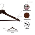 thumbnail image 3 of Ganchos para ropa Zomilux Madera Premium Perchas para Pantalones con Barra Antideslizante Gancho Giratorio 360° Caoba, 3 of 5