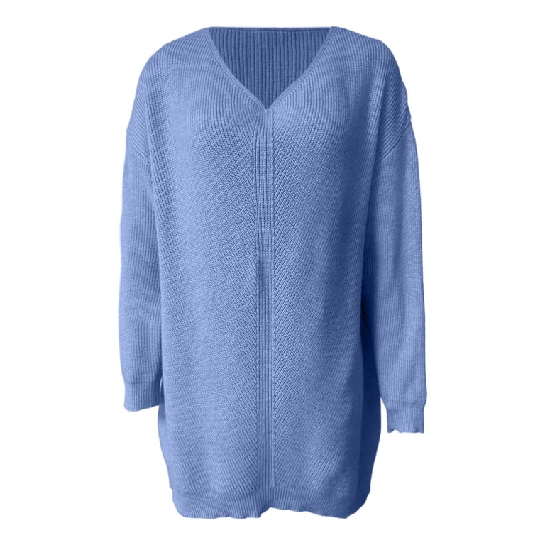 oversized blue sweater dress Bright Blue Diamond Knitted Oversized Sweatshirt Dress
