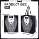 thumbnail image 2 of Paquete de 12 bolsas de regalo para esmoquin, de 23 x 19 x 8,9 cm, de papel blanco y negro con asa para padrinos de boda, despedidas de soltero y regalos de boda., 2 of 5
