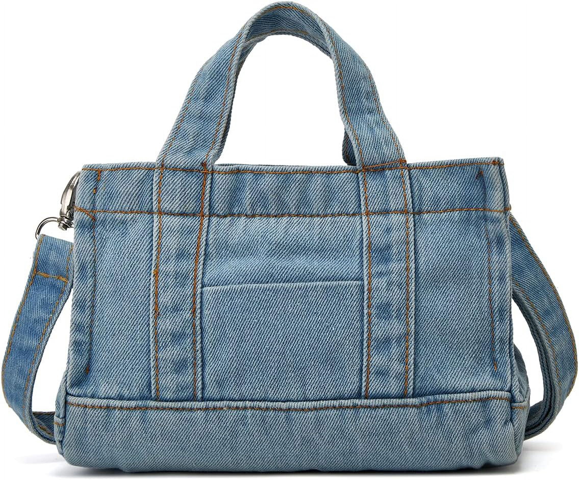 Kukuzhu Denim Hobo Bags for Women Canvas Shoulder Crossbody Bags Summer Casual Totes Handbag Cloth Bags Versatile Purses