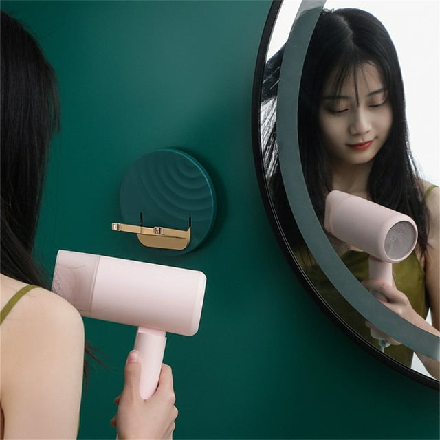 Support de Sèche-Cheveux Mural Rangement 2 5 Support Pliant pour Sèche-Cheveux pour Maison Salle de Bain, Vert