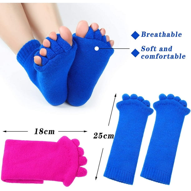 2 Pairs Toe Separator Socks, Foot Alignment Socks Cotton Massage