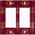 thumbnail image 6 of Metal Light Switch Plate Cover Elegant Burgundy Chandelier Damask DAM079, 6 of 13